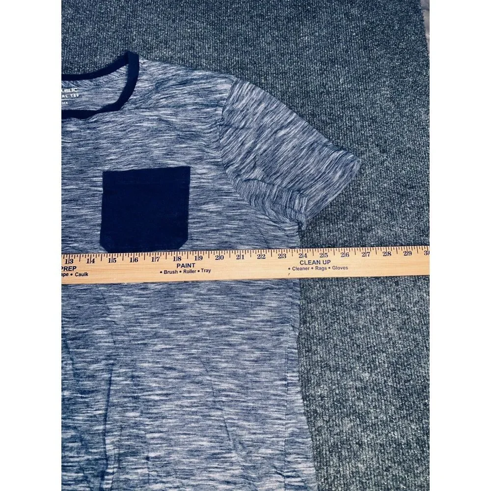 Banana Republic The Essentials‎ Tee Shirt Men's XL Blue Space Dye Short Sleeve